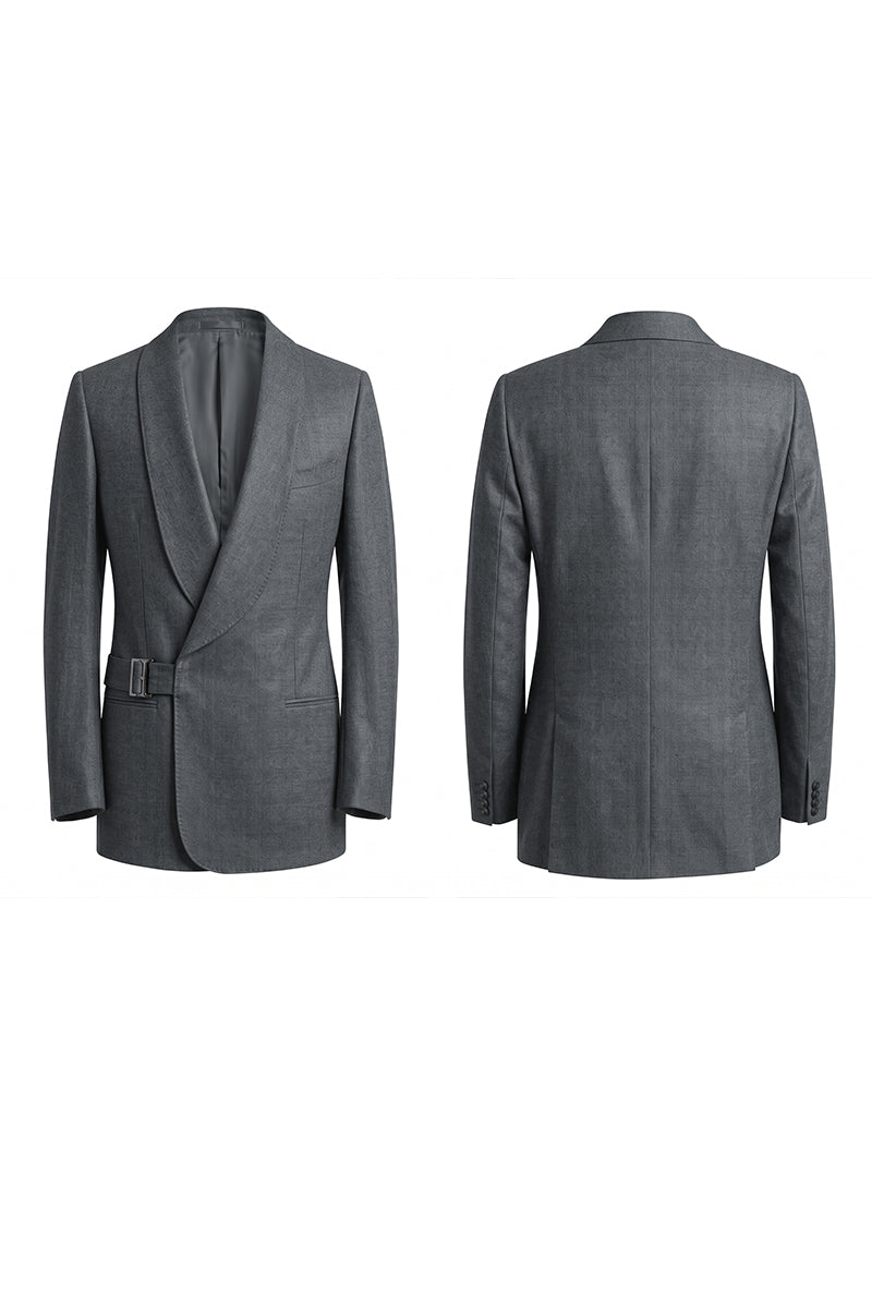 Gray 100% Merino Wool Blazers