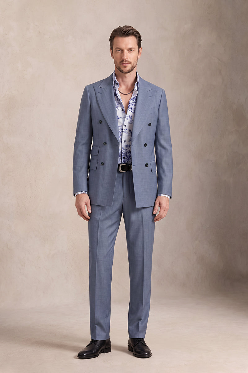 Light Blue 50% Merino Wool Suits
