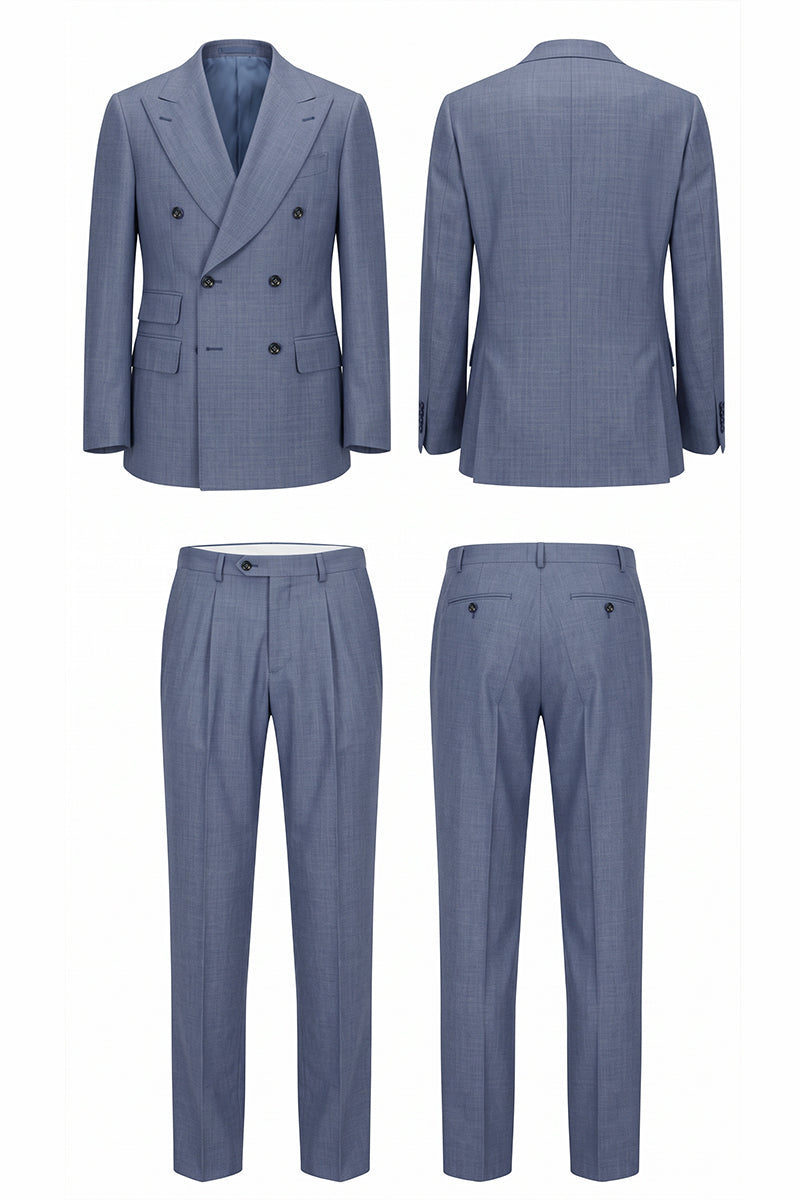 Light Blue 50% Merino Wool Suits