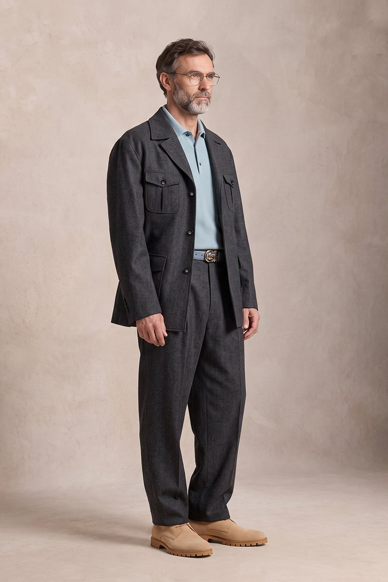 Gray 70% Merino Wool Suits