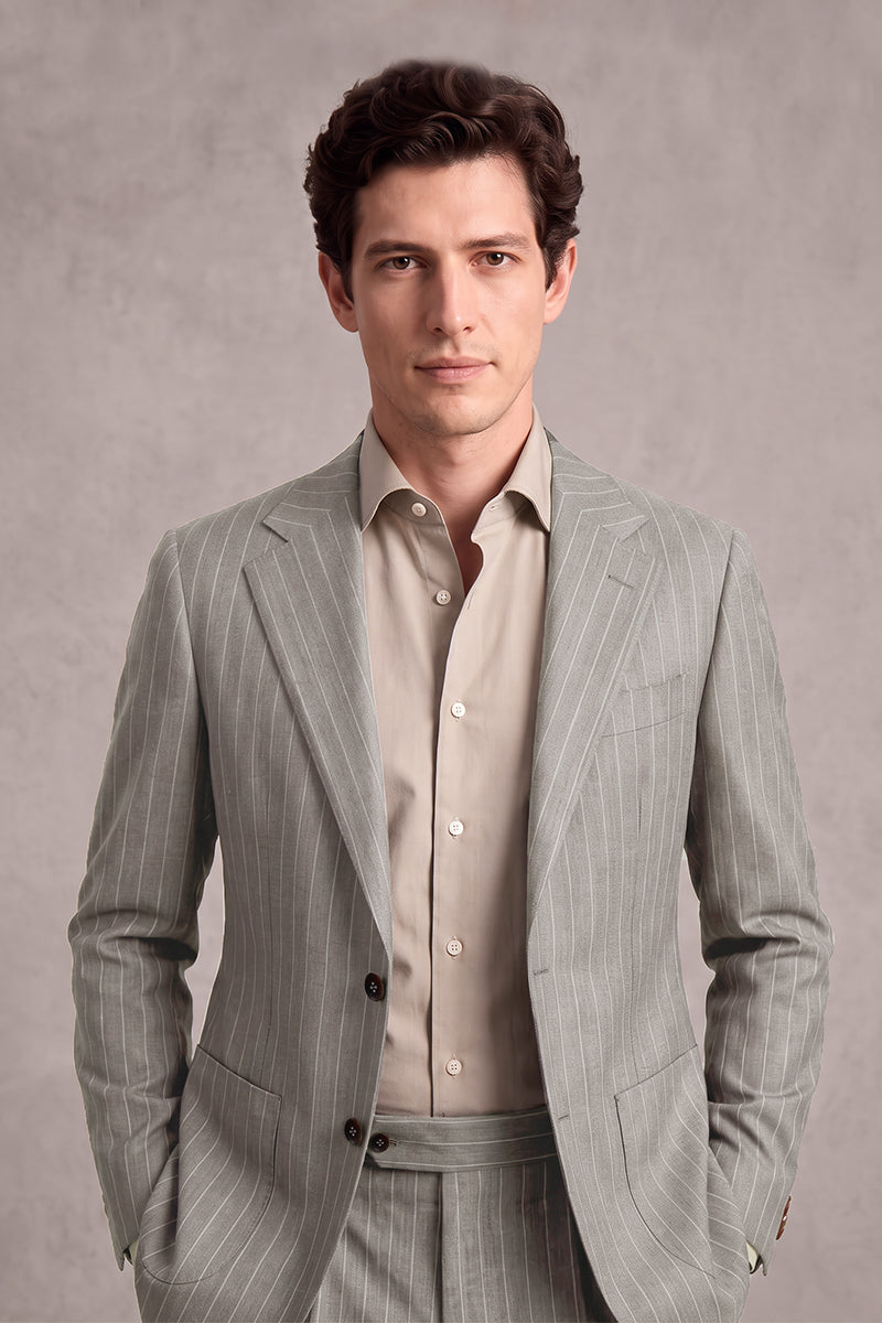 Gray 100% Merino Wool Blazers