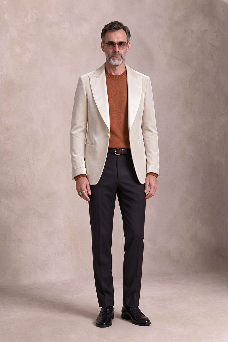White 100% Velvet Blazers