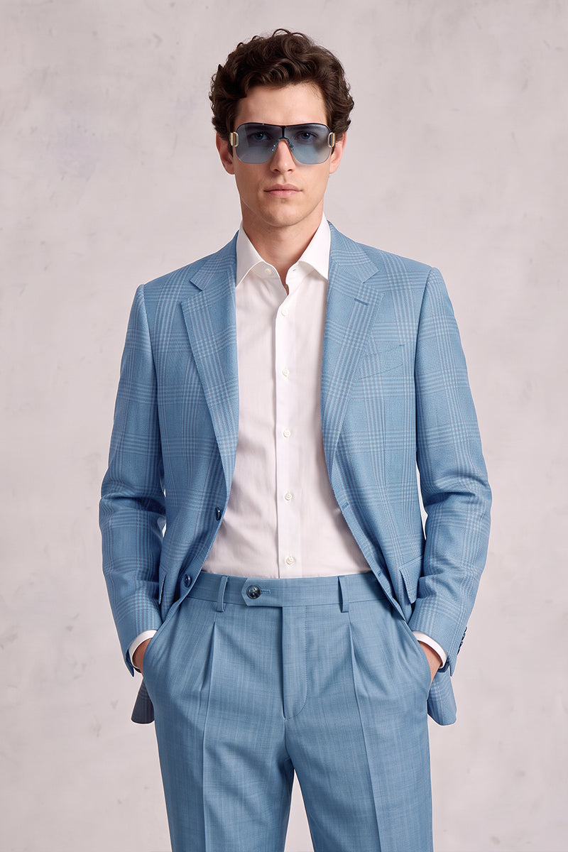Blue 50% Merino Wool Blazers