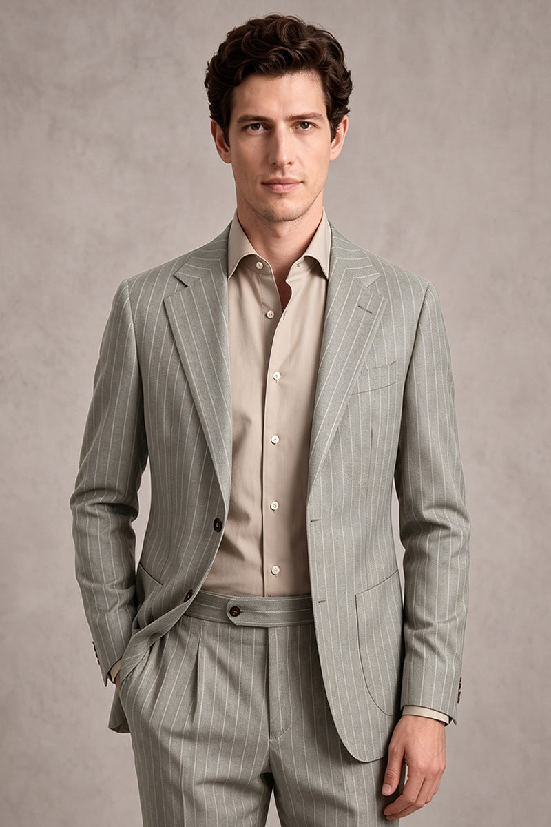 Gray 100% Merino Wool Blazers