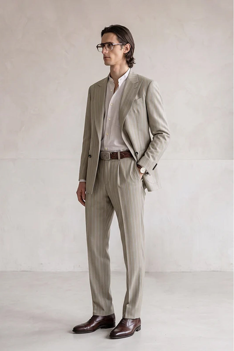 Khaki 50% Merino Wool Suits