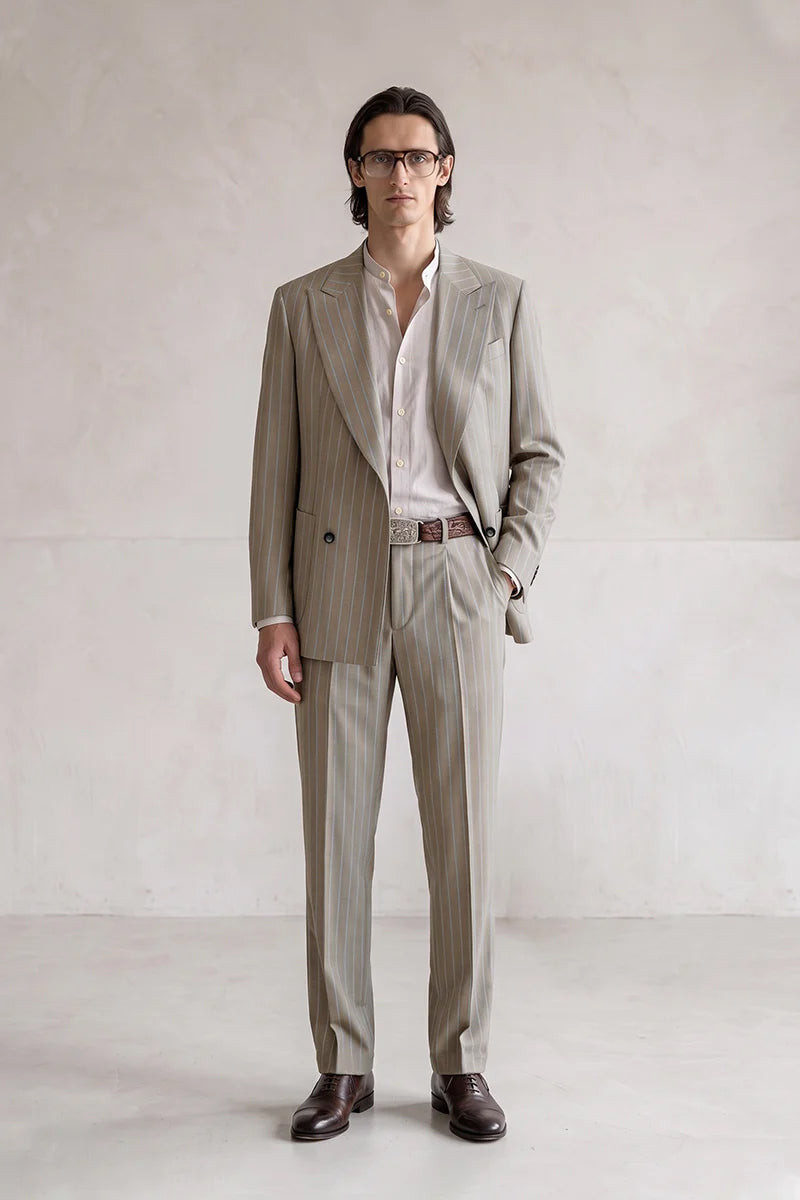 Khaki 50% Merino Wool Suits