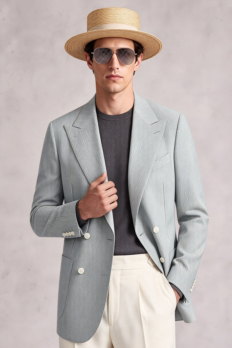 Light Blue 50% Merino Wool Blazers