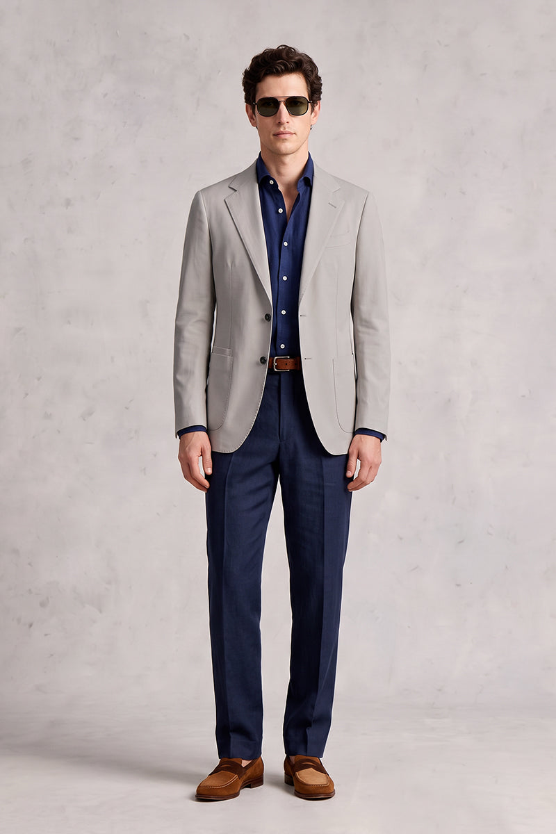 Light Gray 50% Merino Wool Blazers